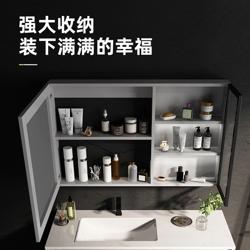 2023 Neue Custom Badmöbel Holz Modernes Einfaches Design Badezimmer Waschtisch in China Badezimmer Schrank mit Spiegel gemacht