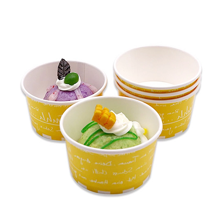 Wholesale/Supplier 4oz 5oz 8oz 12oz 16oz Disposable Frozen Yogurt Paper Cup Ice Cream Cup Packaging