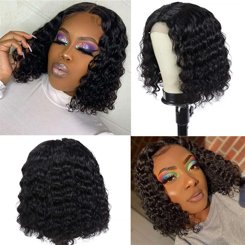 Factory Wholesale/Supplier Color Curly Bob Wigs Brazilian Bob Lace Wig Human Hair