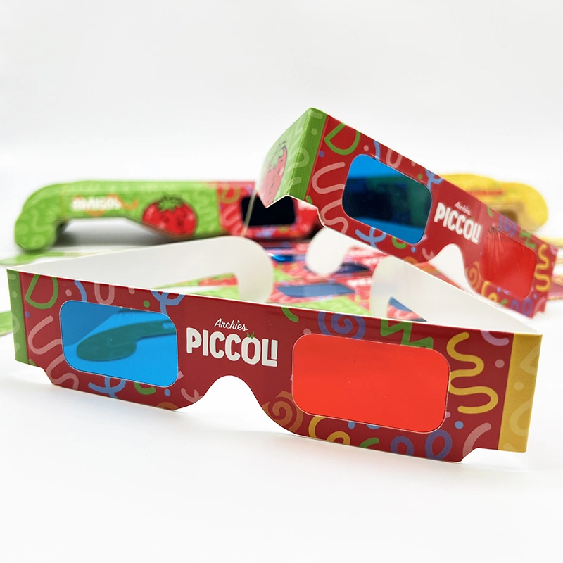 Cheap Hot Sale Custom Logo Printing Red and Blue Paper Anaglyph 3D Glasses Custom Fashion 3D Paper Glasses