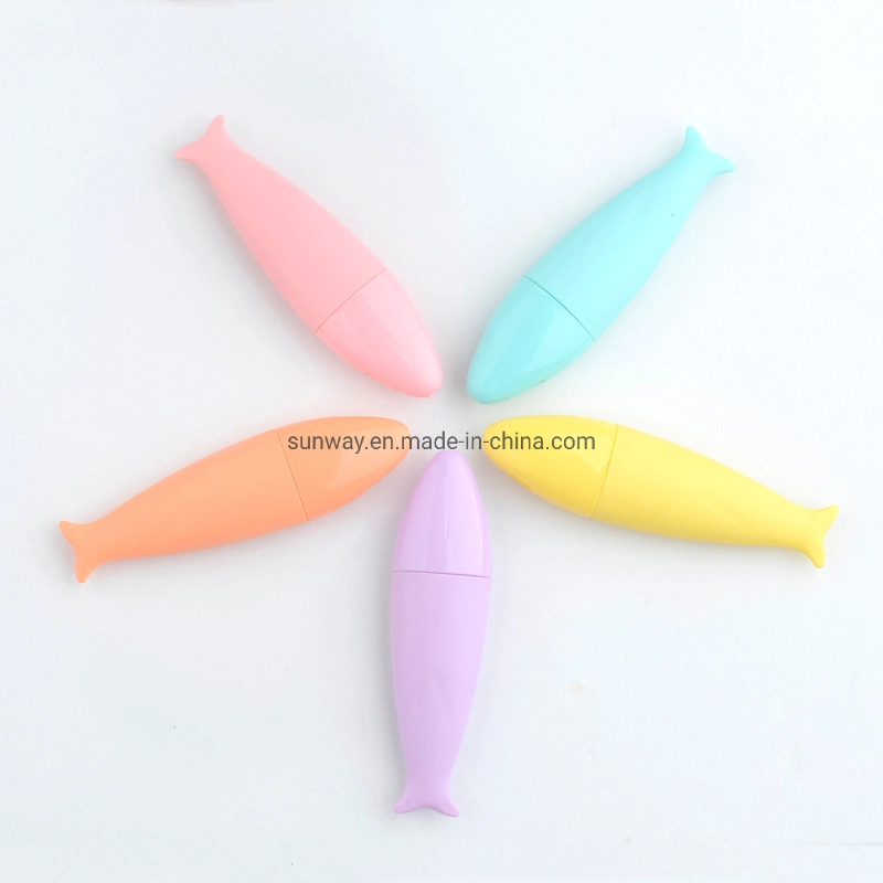 OEM School Custom Rainbow Fancy Gift Fish Style Mini Highlighter Pen