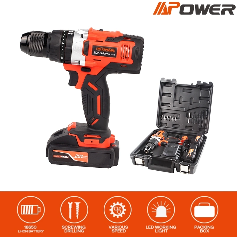 High Torque Cordless Power Drill Power Tools Electric Impact Hammer Drill
