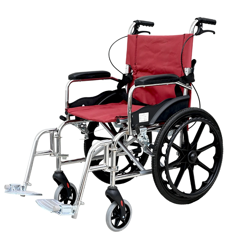 [Pw-8012] Lightweight Foldable Manual Self-Propelled Active/Passive Wheelchair with Backrest and Brakes in Aluminum Alloy or Steel as Hospital Equipment