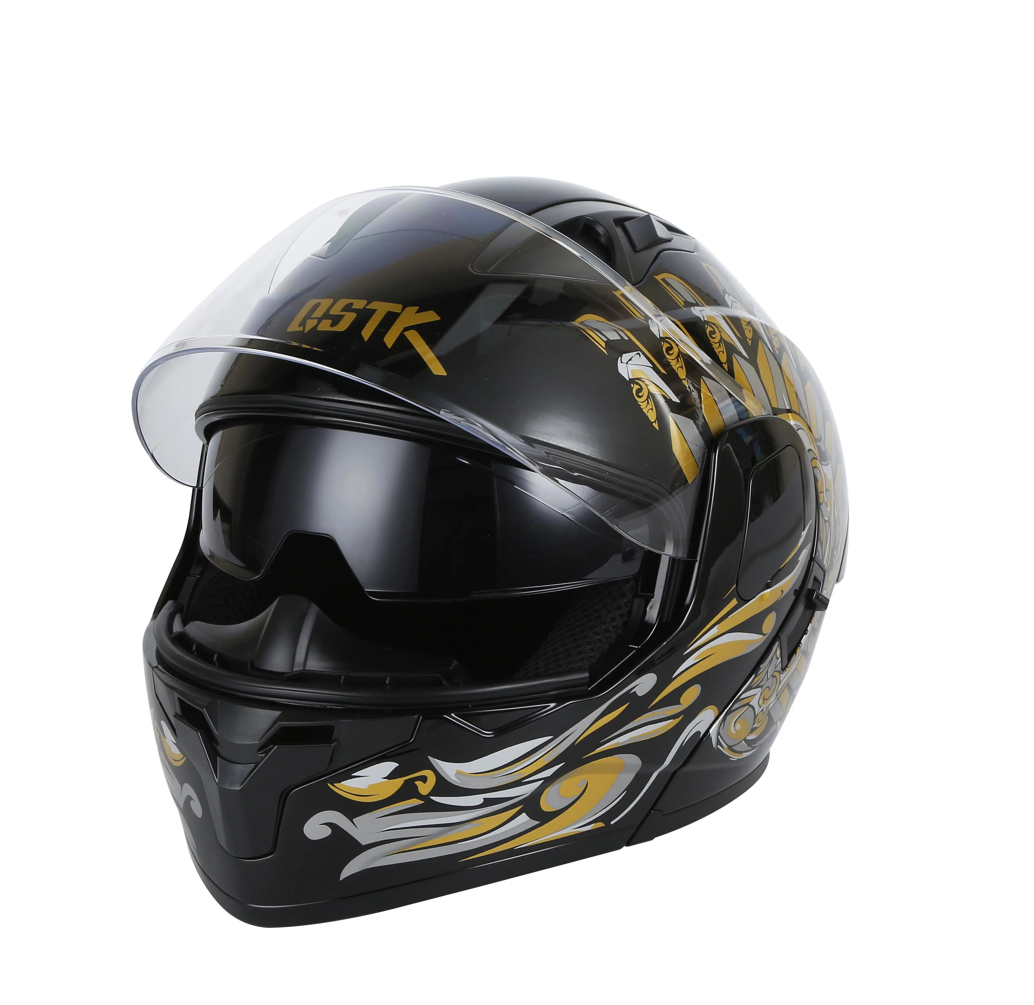 Motocicleta Cascos modulares de cara completa en doble visor plegable