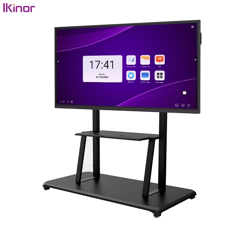 Ikinor 75 Inch Infrared Touch LED Interactive Flat Panel Miracast 5g WiFi Interactive Whiteboard Demo Smart Board