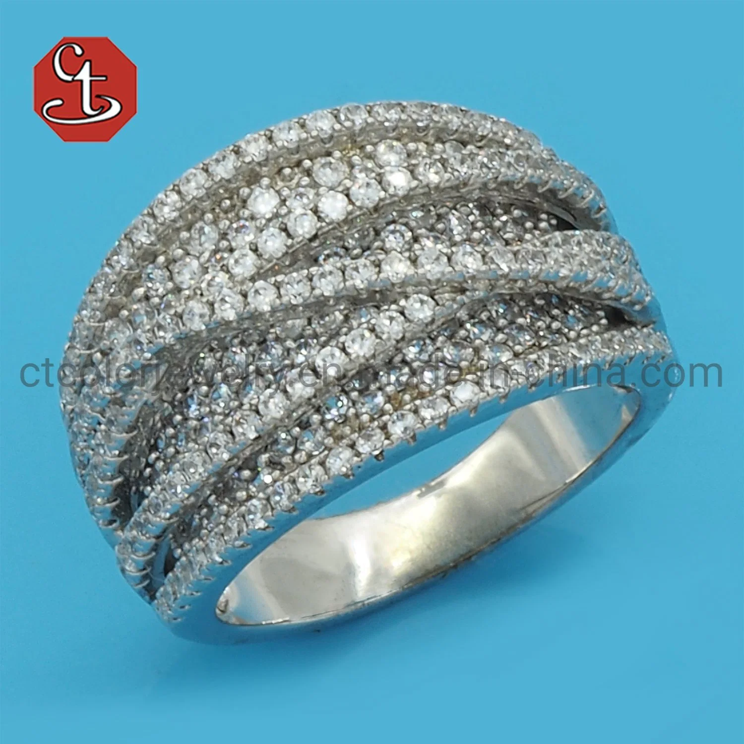 Wholesale/Supplier Price 925 Sterling Silver Pave AAA Cubic Zircon