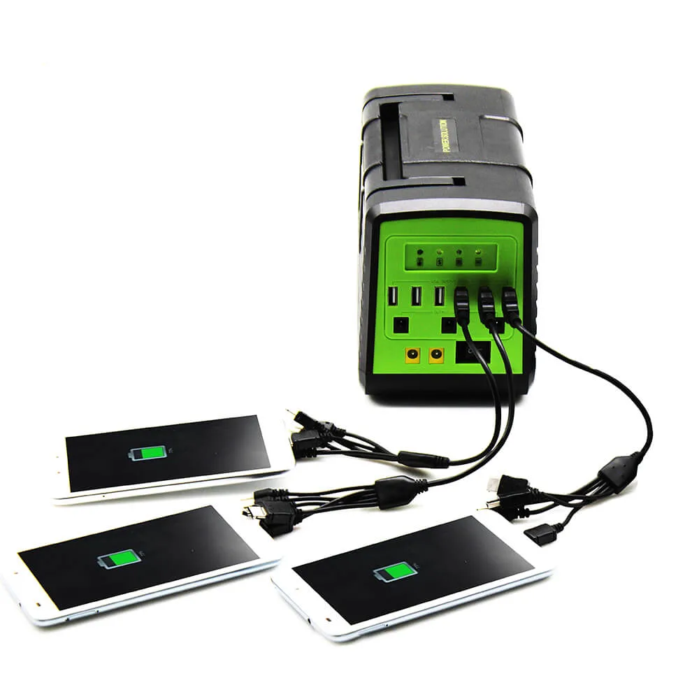 Modern Solar Energy Hub Power LED Lamps and Charge 16 Kinds of Phone System