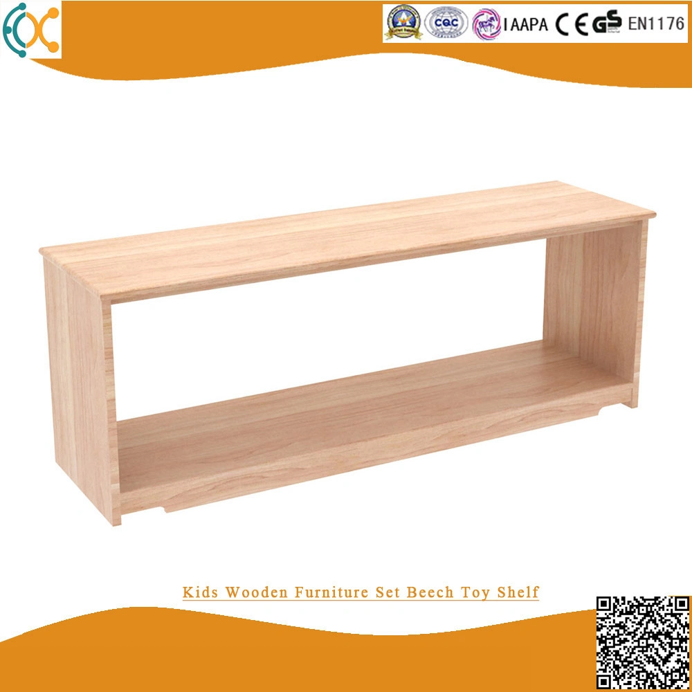 Two Layers Beech Toy Shelf Kids Wooden Furniture