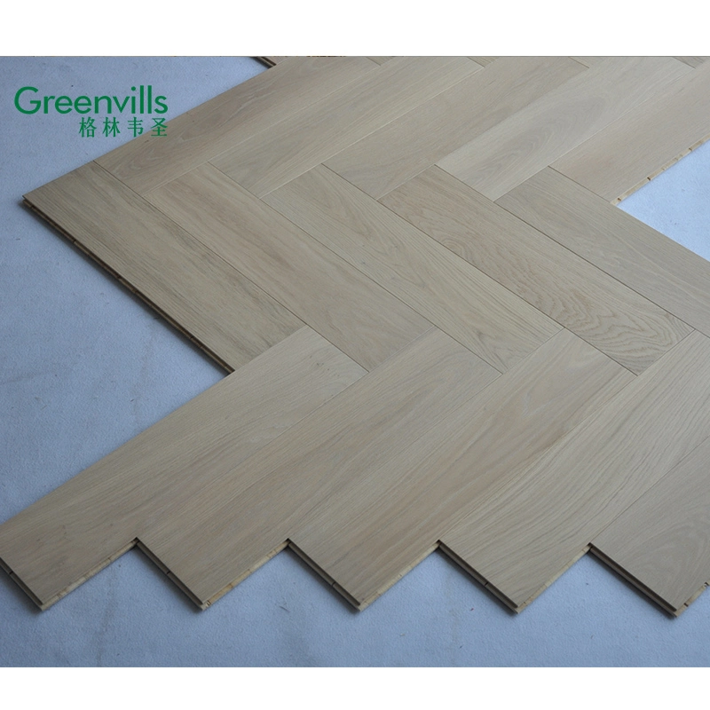 Multiply White Oak Engineering Flooring Herringbone Parquet Tiles
