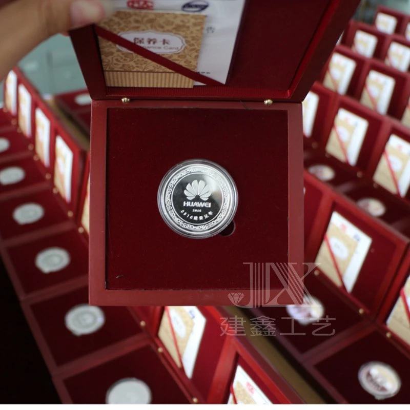 Wholesale Custom Enterprise Outstanding Employees Retired Employees Chamber of Commerce Gifts Pure Gold Sterling Silver Commemorative Coins