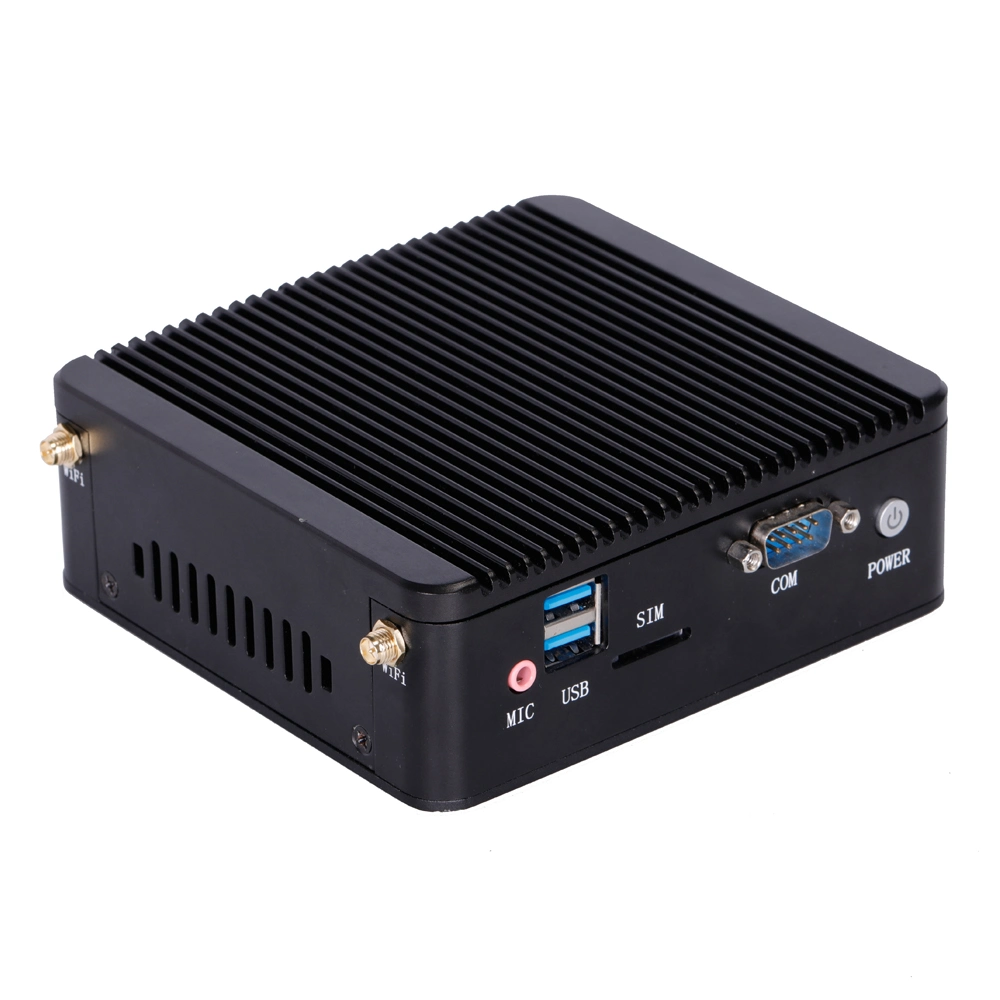 Elsky Mini PC Linux DC 12V Netzteil lüfterlos J1900 Quad Core 2,0GHz Nano PC mit 4 USB und 1COM/RS232 (Option J1800) Pocket PC