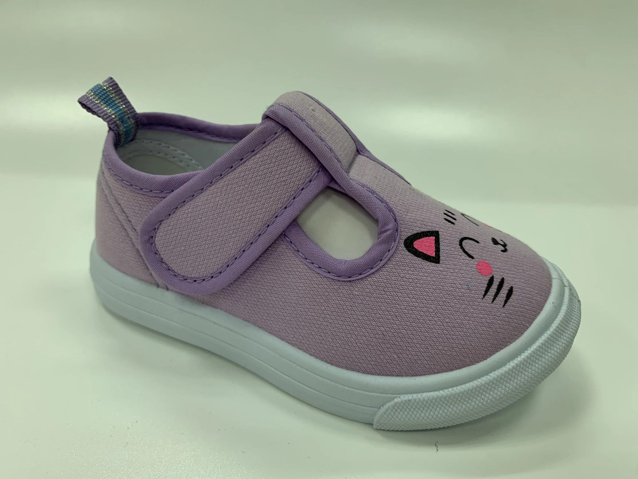 Tejido de algodón puro zapatos infantiles impresión Animal Suela de PVC Zapatos Kids Casual