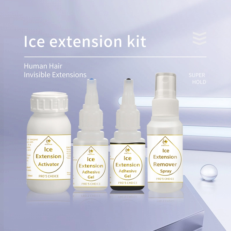 La velocidad de la estrella de hielo impermeable con gel adhesivo Hair Extension