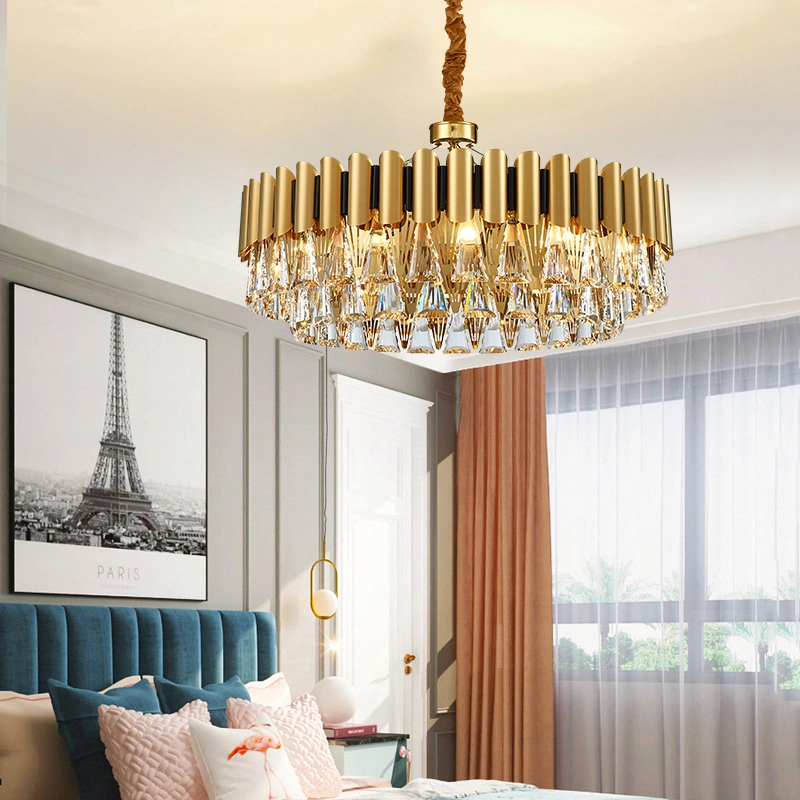 Luxury Gold Crystal Chandelier Kitchen LED Lamp Roof Decoration Ceiling Lamp (WH-CY-230)