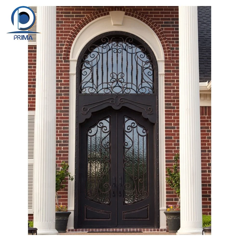 Luxury Metal Door Design Glass Steel Door Wrought Iron Safety Door