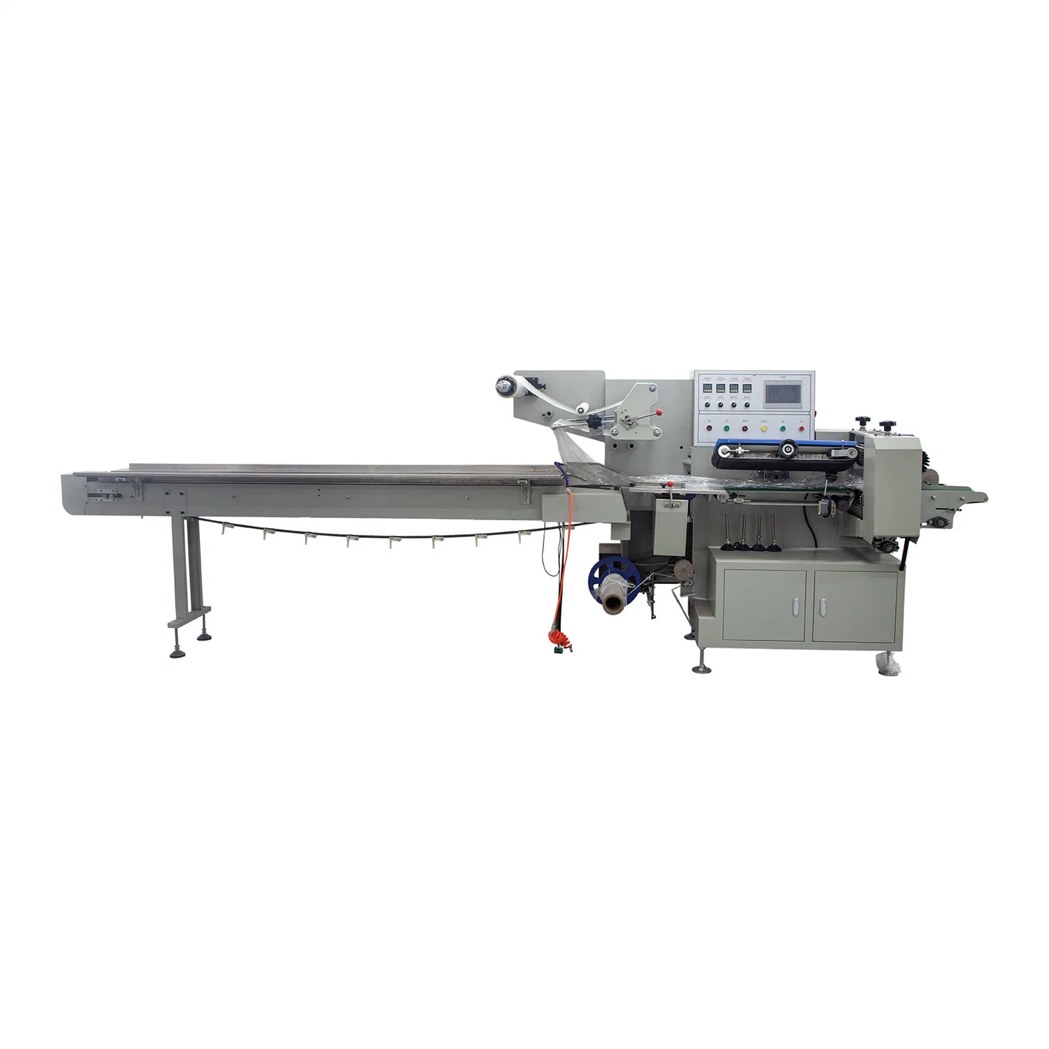 PLC Control Date Ball Protein Bar Automatic Horizontal Wrapper Pillow Packing Machine Cookie Cake Flow Wrapping Machine