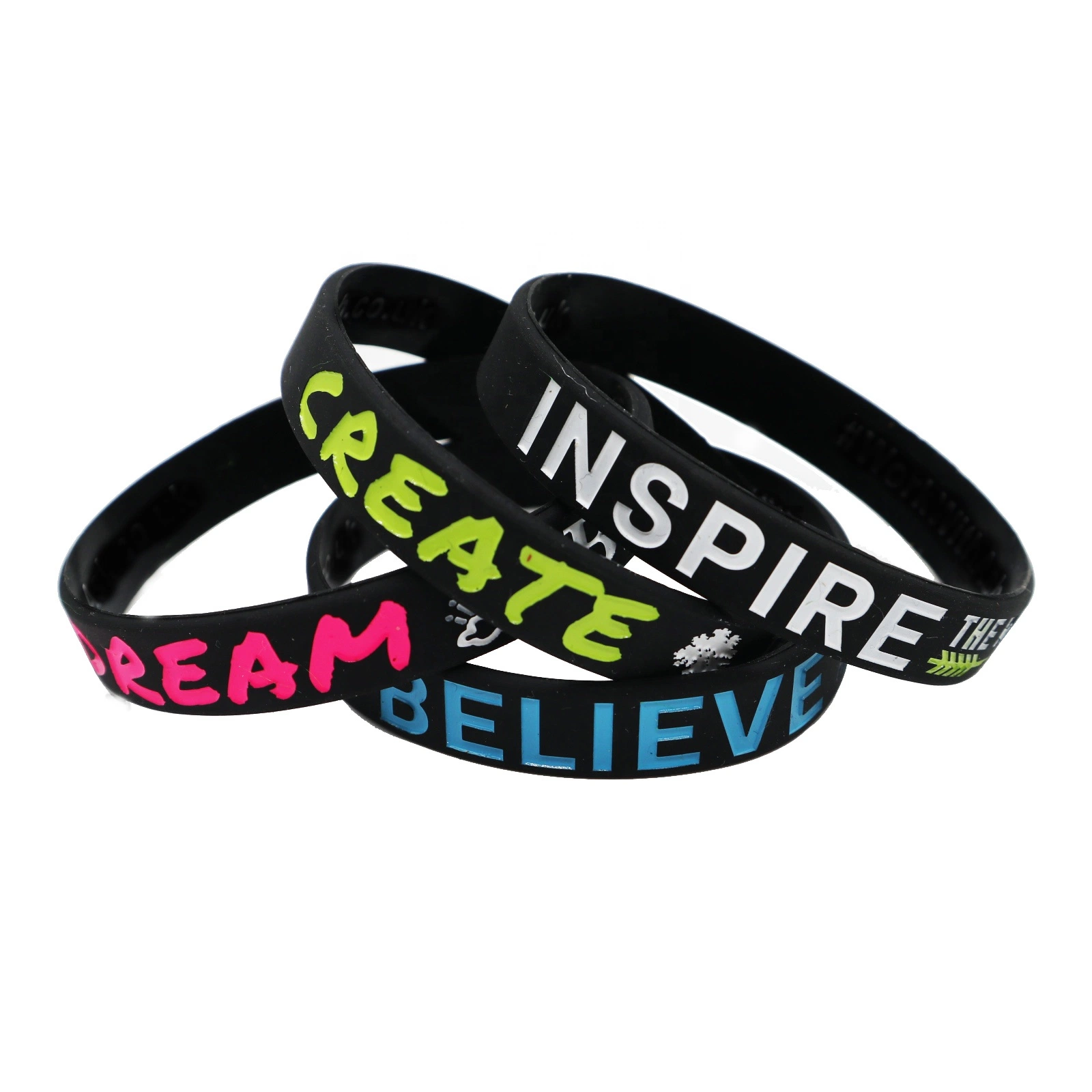 Promotion Gift Debossed Printing Glow in Dark Silicone Bracelet with Logo