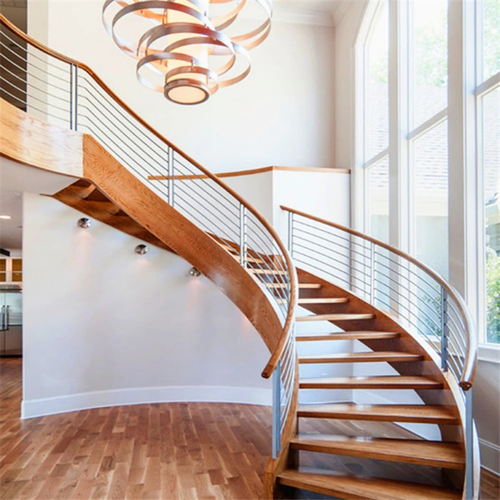 Stainless Steel U Channel Beam Glass Curved Stair