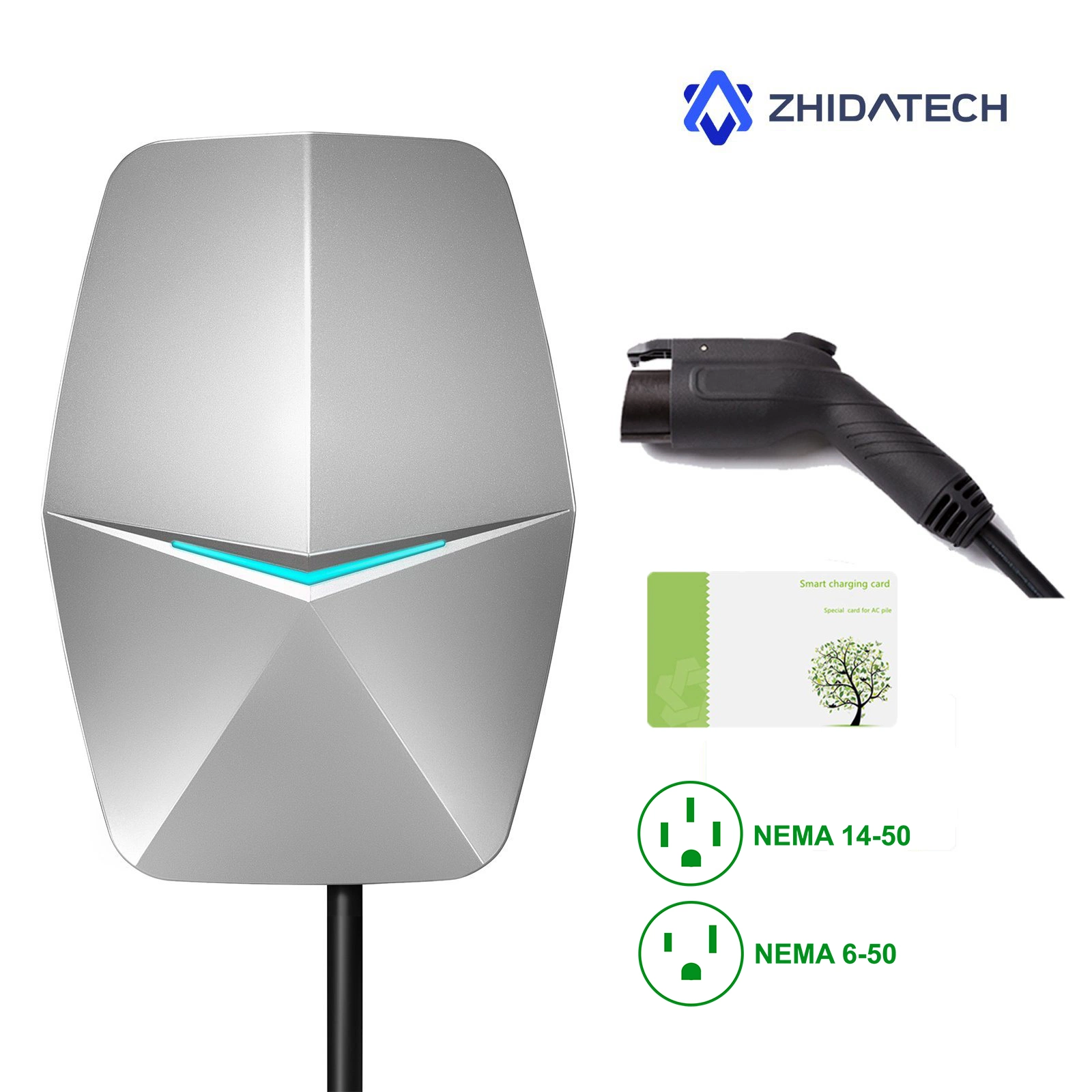 Zhida 7kw 32A EV/Electric Vehicle Charging Station Type 1with NEMA 14-50 Plug IP66