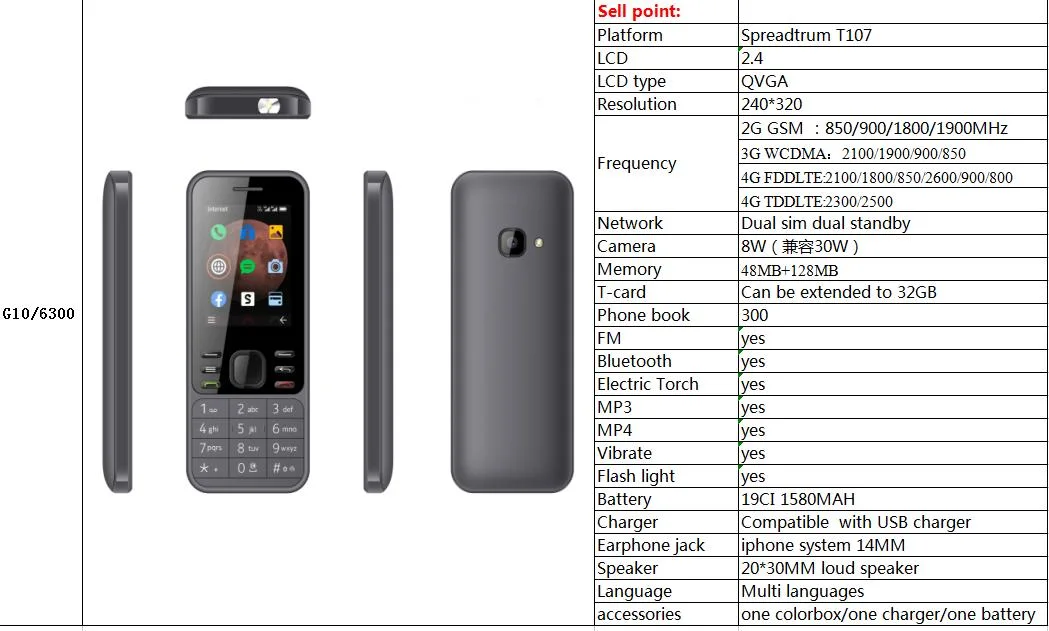 Factory Shop 4G Small WCDMA Feature Telefonsupport Oed/ODM