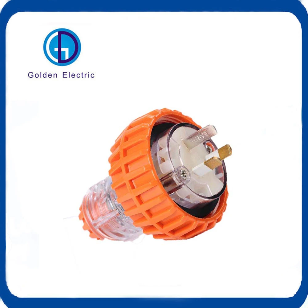 250V 10A 13A 15A Australia Waterproof Single Phase 3 Flat Pin Plug Electrical Au Plug Adaptor IP66 Industrial Plug