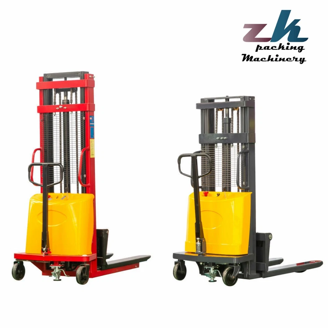 Cheap Fork Lift Lifter Walk Walking Behind Forklift Truck Motor 2200lbs Capacity Full Semi Electric Automatic Stacker Price 3 Bu