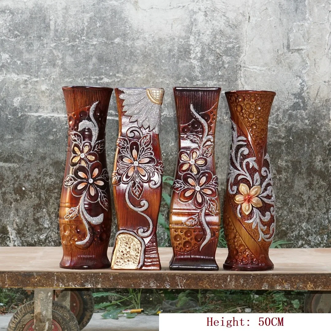 Wholesale/Supplier Hand-Made Pottery Vases Creative Retro Brown Household Ornaments Customized Modern Vases