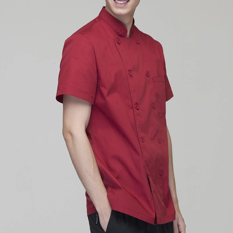 Mesh Back Short Sleeve Multi Color Restaurant Chef Uniform Chef Jacket Chef Workwear Clothing