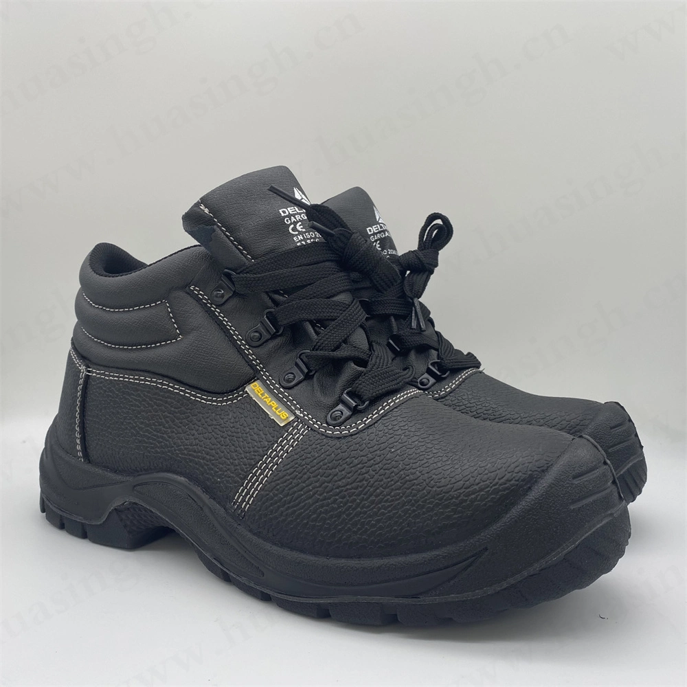 LXG, inserto de acero de la enrola Anti-pinchazo Negro Bota de seguridad resistente al ácido PU/PU Inyección exterior Industrial Zapata de seguridad HSB275