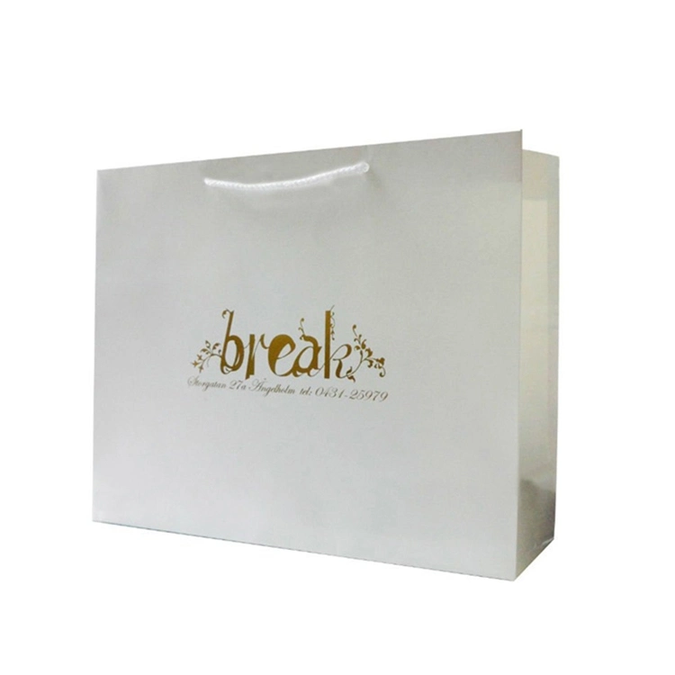 Custom Print Embossed Logo Gold Hot Foil Cosmetic Perfume Hard Paper Bag for Gift Wrapping