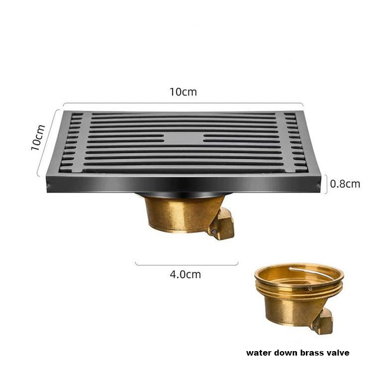 Bathroom Drainer Conceal Invisible Square Shower Brass Floor Drain with Strainer
