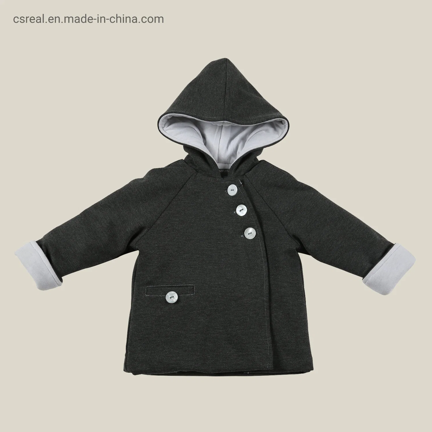 Boy Toddle Kids Fashion Knitted Black Charcoal Coat Wear