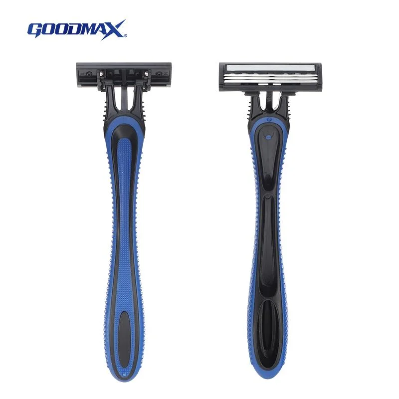 3 Blade Rubber Handle Disposable Shaving Razor