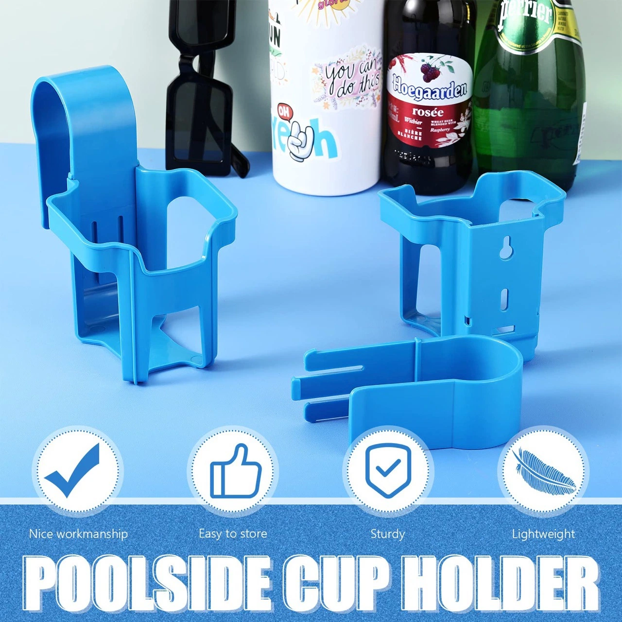 Water Cup Hanging Holder for Swimming Pool Beverage Drinks Beer Shelf Rack Wyz16069