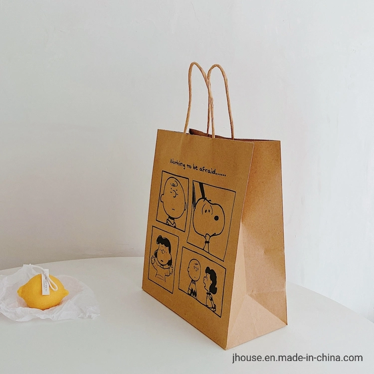 Papel Kraft personalizada bolsa de regalo Bolsa de compras con mango de la cuerda para Navidad regalos de Halloween