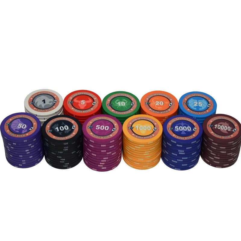 Denominación de alta calidad Casino barato Jetton fichas de póquer de cerámica personalizada