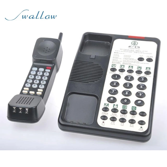 Schnurlose Hospitality-Telefone mit schwarzem Kabel für Hotel Swallow