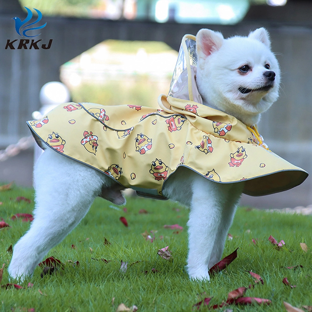 Tc6011 Waterproof Dog Hooded Raincoat Small Medium Large Dog Rain Jacket