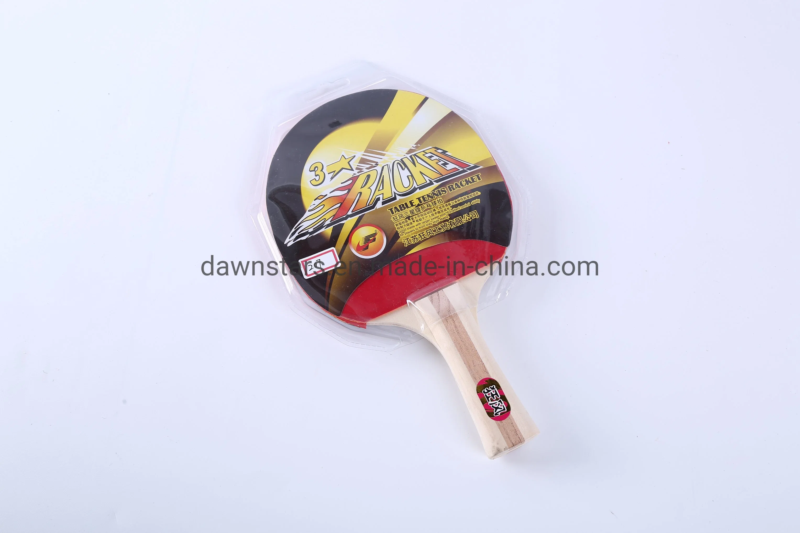 Poplar Wood Table Tennis Racket Ping Pong Bat with Log Handle