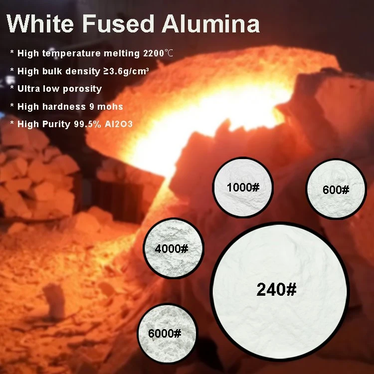 Al2O3 99% Mín. Polvo de Micron abrasivo de alúmina con fusible blanco puro Precio de fábrica para pulido y pulido