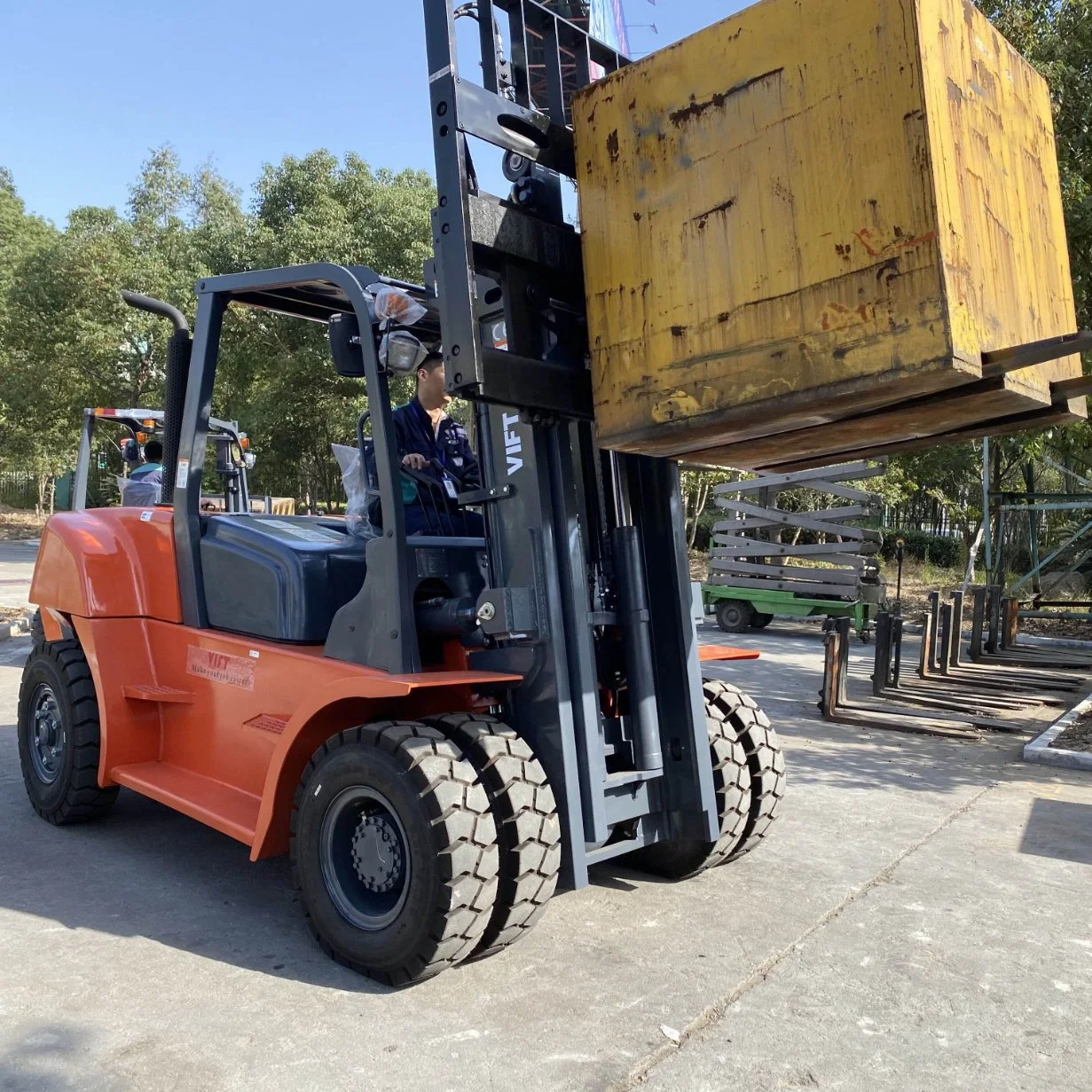 Vift Brand New 5 6 7 8 Ton Diesel Forklift Truck Dual Front Wheels