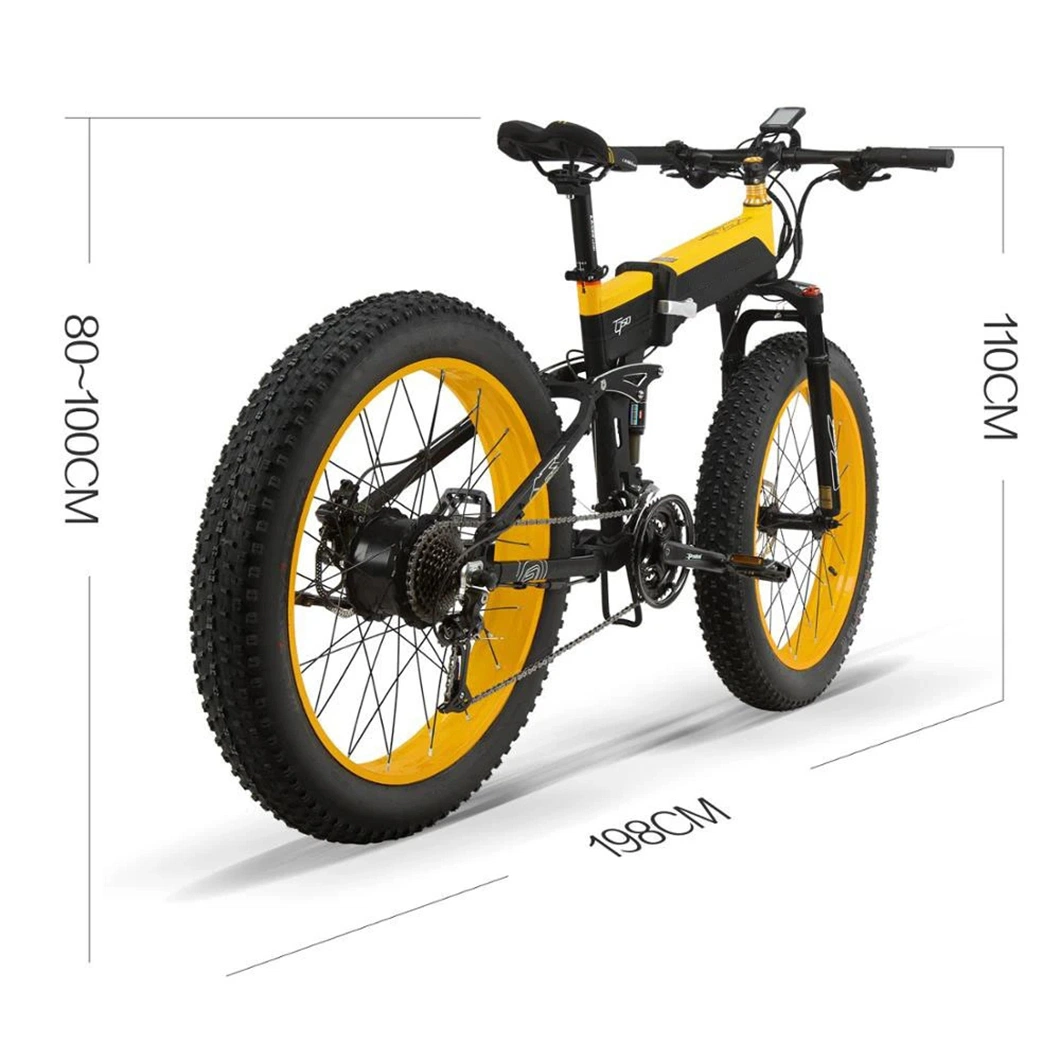 26 Inch Full Suspension Electric Bike Snow Bike with Smart LCD Display