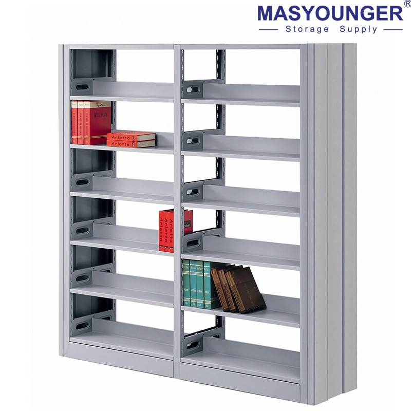 Furniture Library 6 Layer Two Side Bookshelves Metal Magazine Rack Shelving Bookshelf