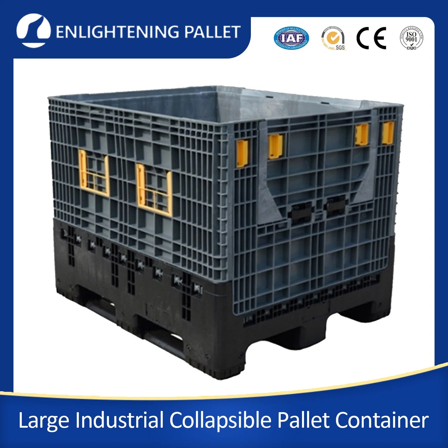 1200*1000mm Used Collapsible Vented Plastic Pallet Box Bulk Container