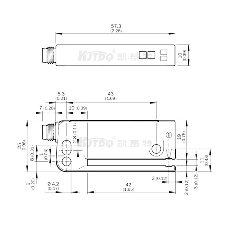 Photoelectric Label Sensor Kjt-Fs3-40ntc for Packaging Automats Transparent Label Detecting