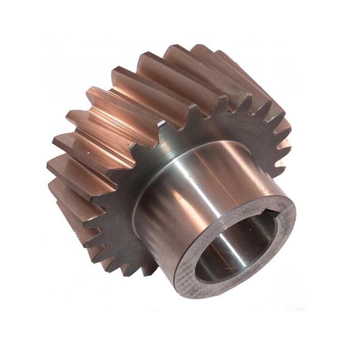 Custom Precision Steel / Bronze Helical Spur Gear W / Hub for Textile Machine