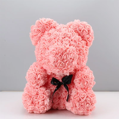 Beau design rouge préservé de Noël fait Main St Valentin cadeau PE Rose Bear 25cm