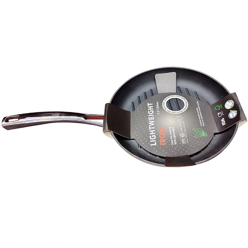 Venta caliente ligero Hierro fundido Griddl nonstick Cooking Enamel Skillet Chef Steak Cookware Grill Frypan 24/28cm