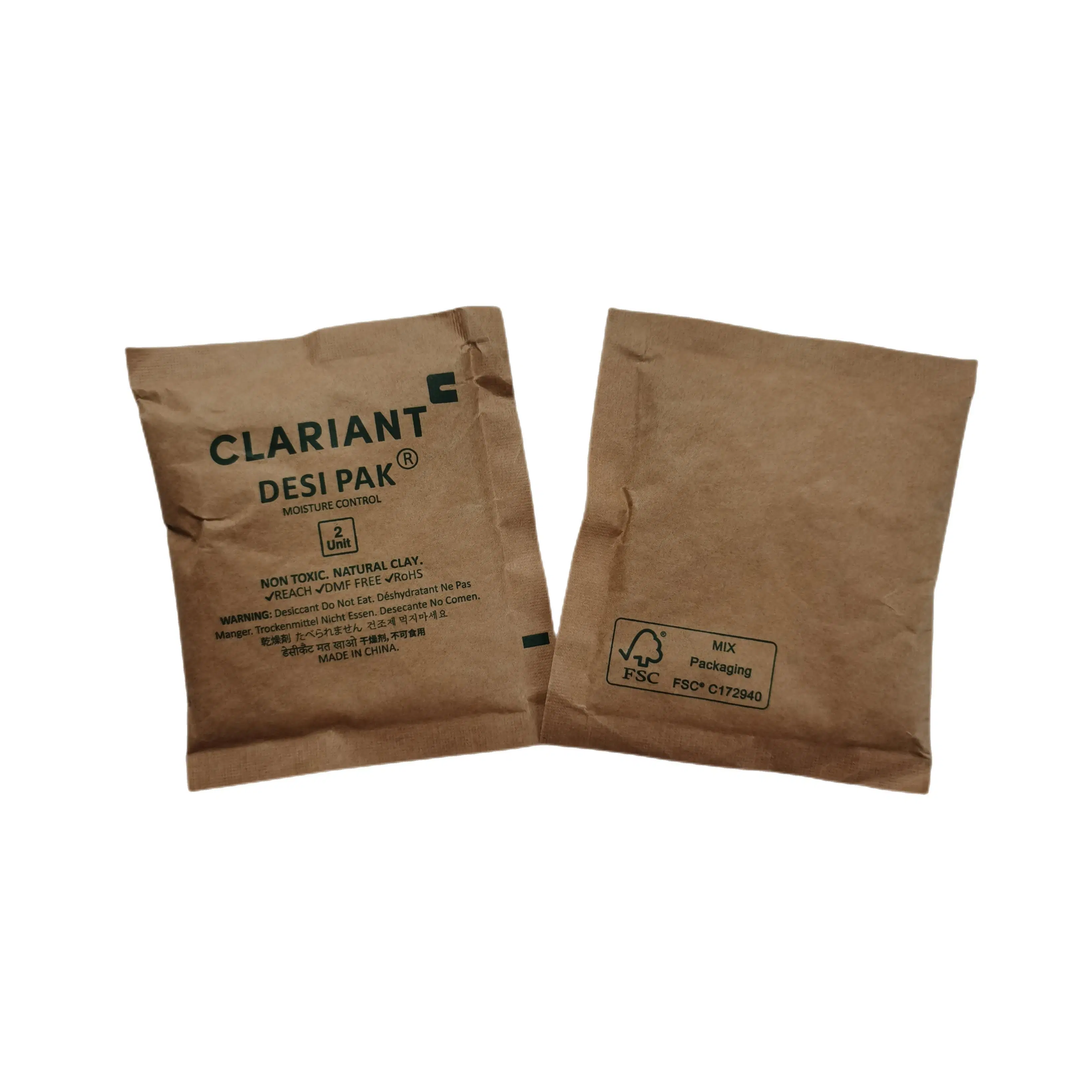 2unit Industrial Grade Natural Clay Desiccant Desi Pak for Garment and Shoes Carton Packing