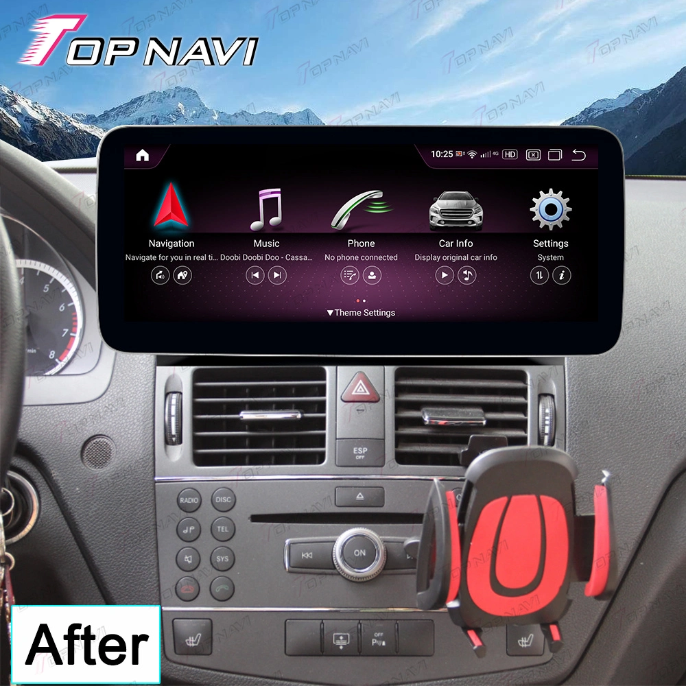 6+128g Android 11 10.25 Inch Car Navigation Music Multimedia System for Benz C Class 2008 2009 2010 W204 Car Speakers